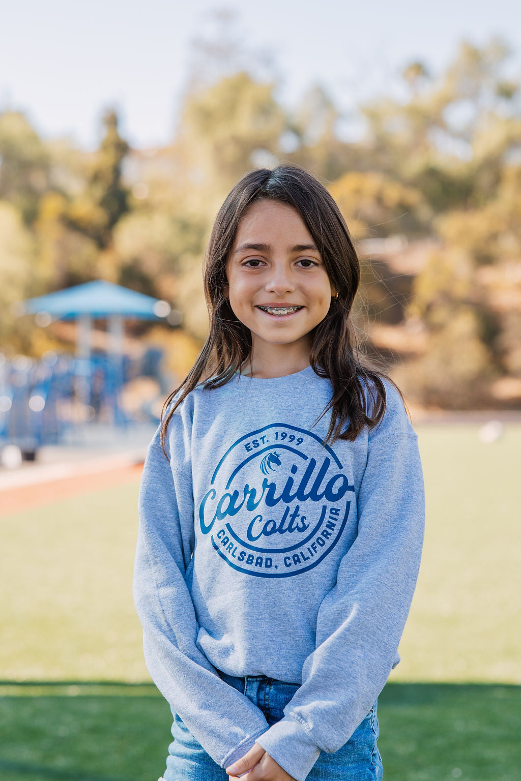 Youth Crewneck Sweatshirt Carrillo Athletic Grey