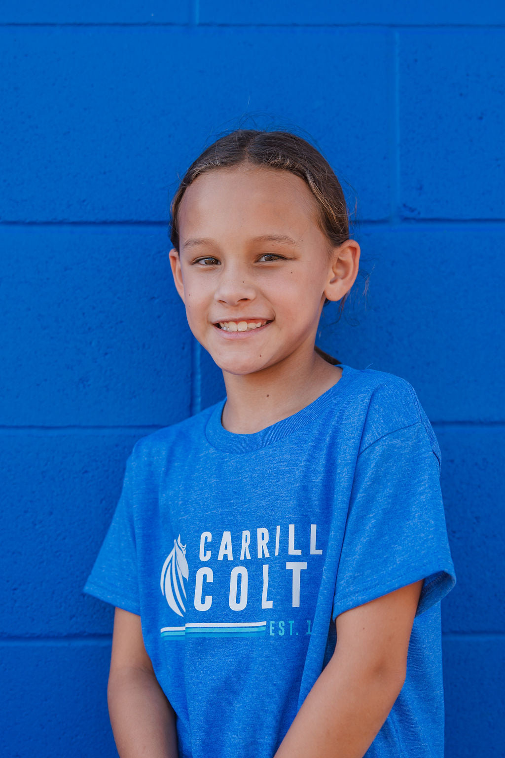 Carrillo Logo Youth T-Shirt blue & heathered