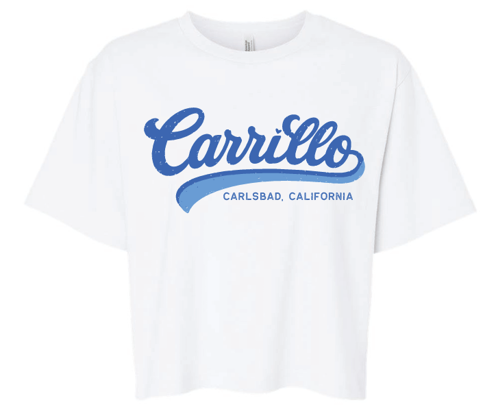 Ladies white boxy tee