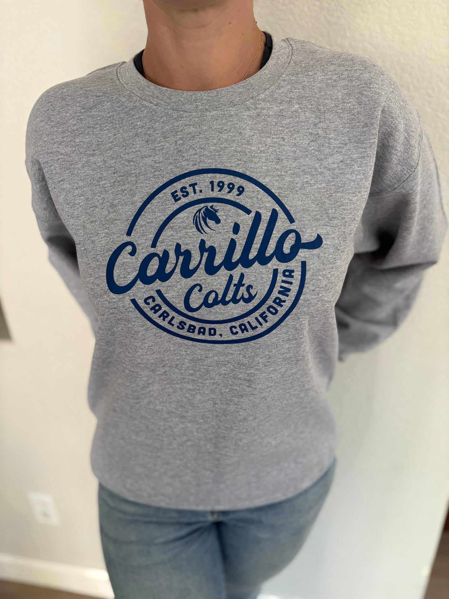 Adult Crewneck Sweatshirt Carrillo Athletic Grey